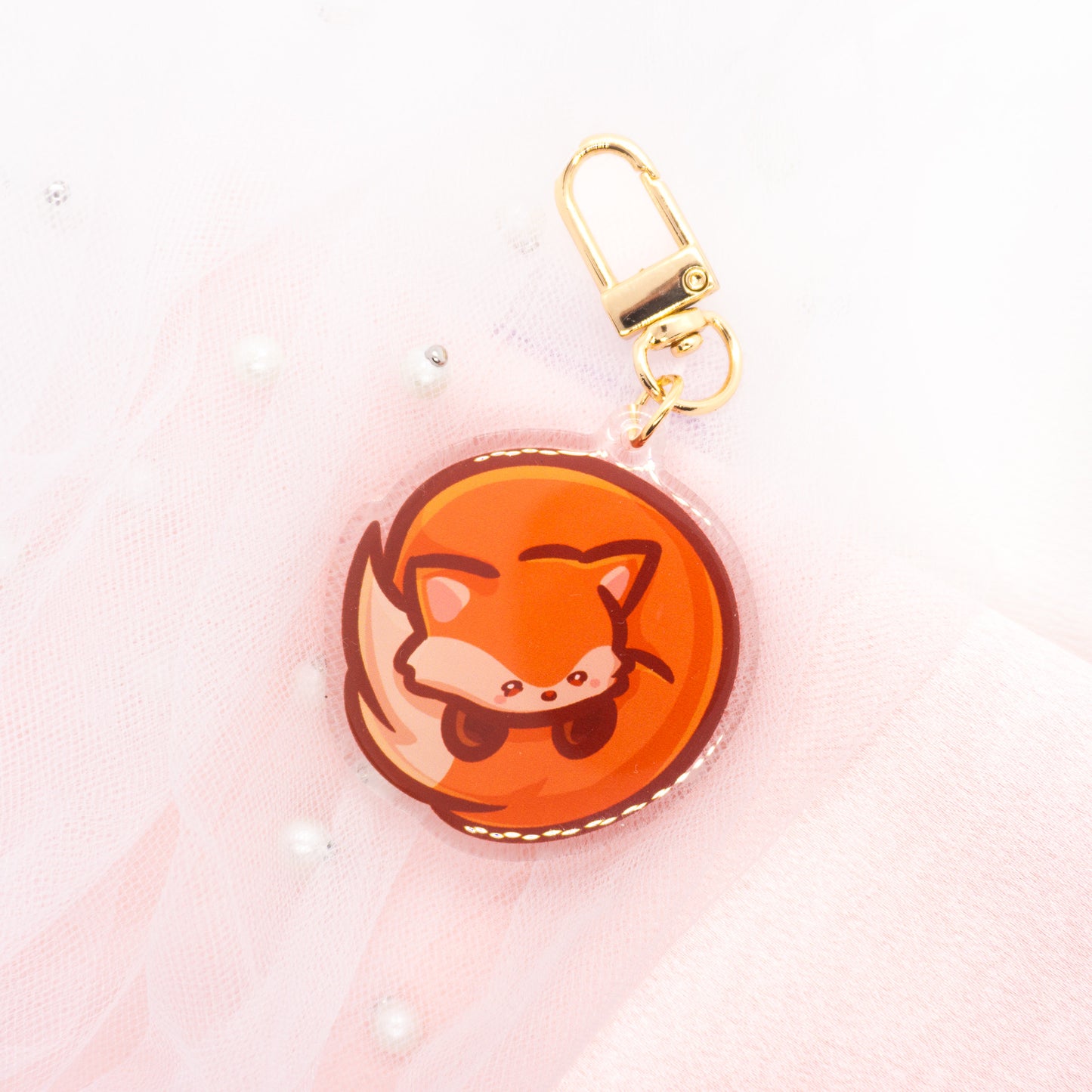 Kawaii Sleepy Fox Keychain