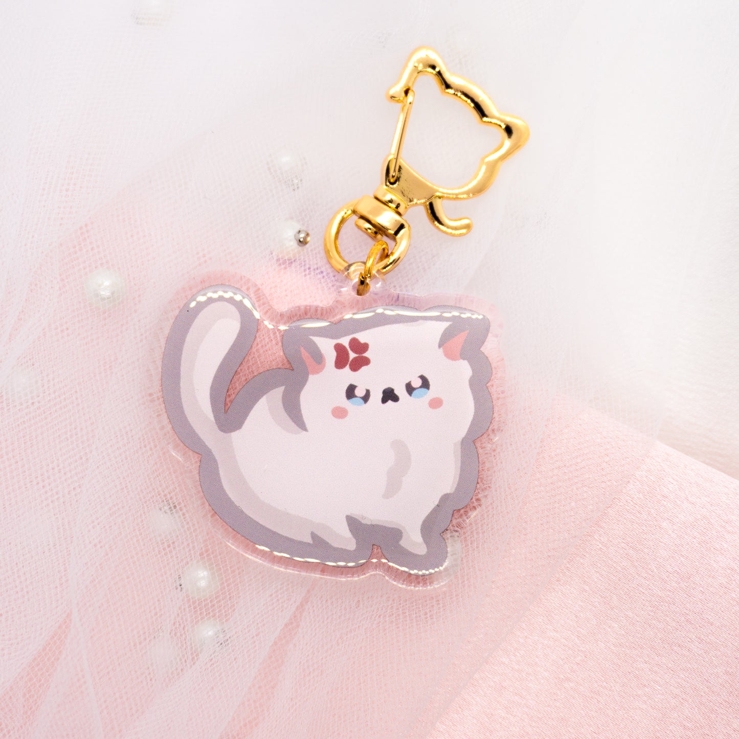 Kawaii Cat Angy Keychain