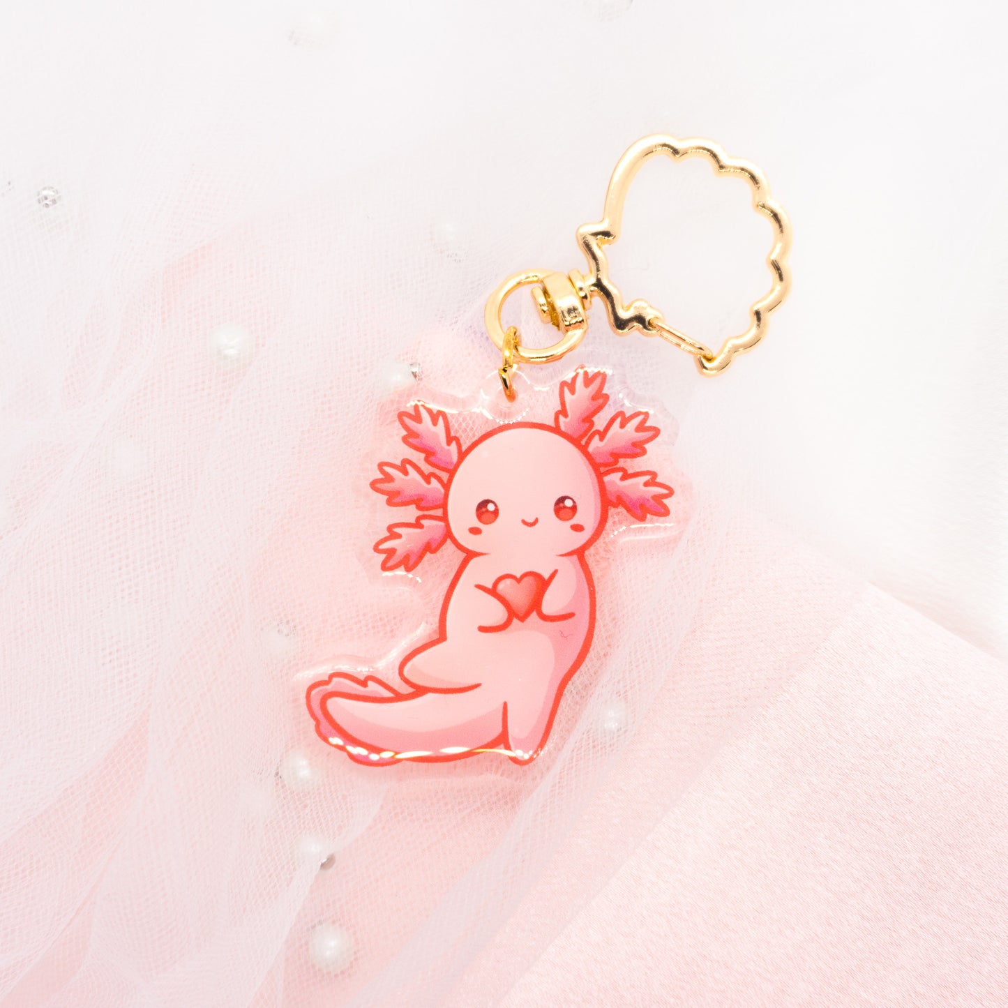 Kawaii Axolotl Love Keychain