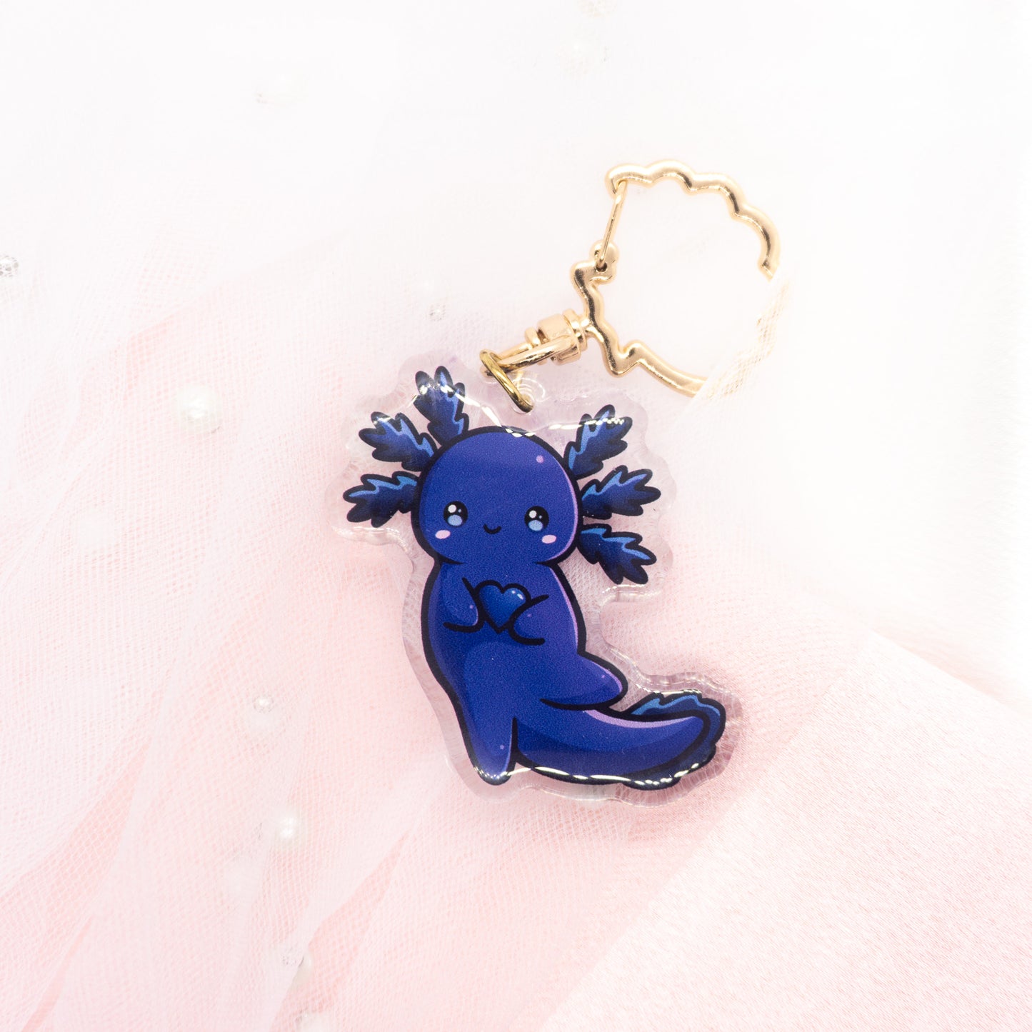 Kawaii Axolotl Love Keychain