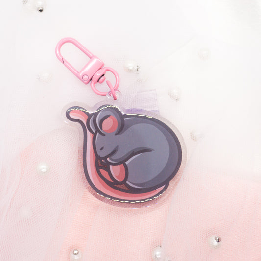 Kawaii rat keychain