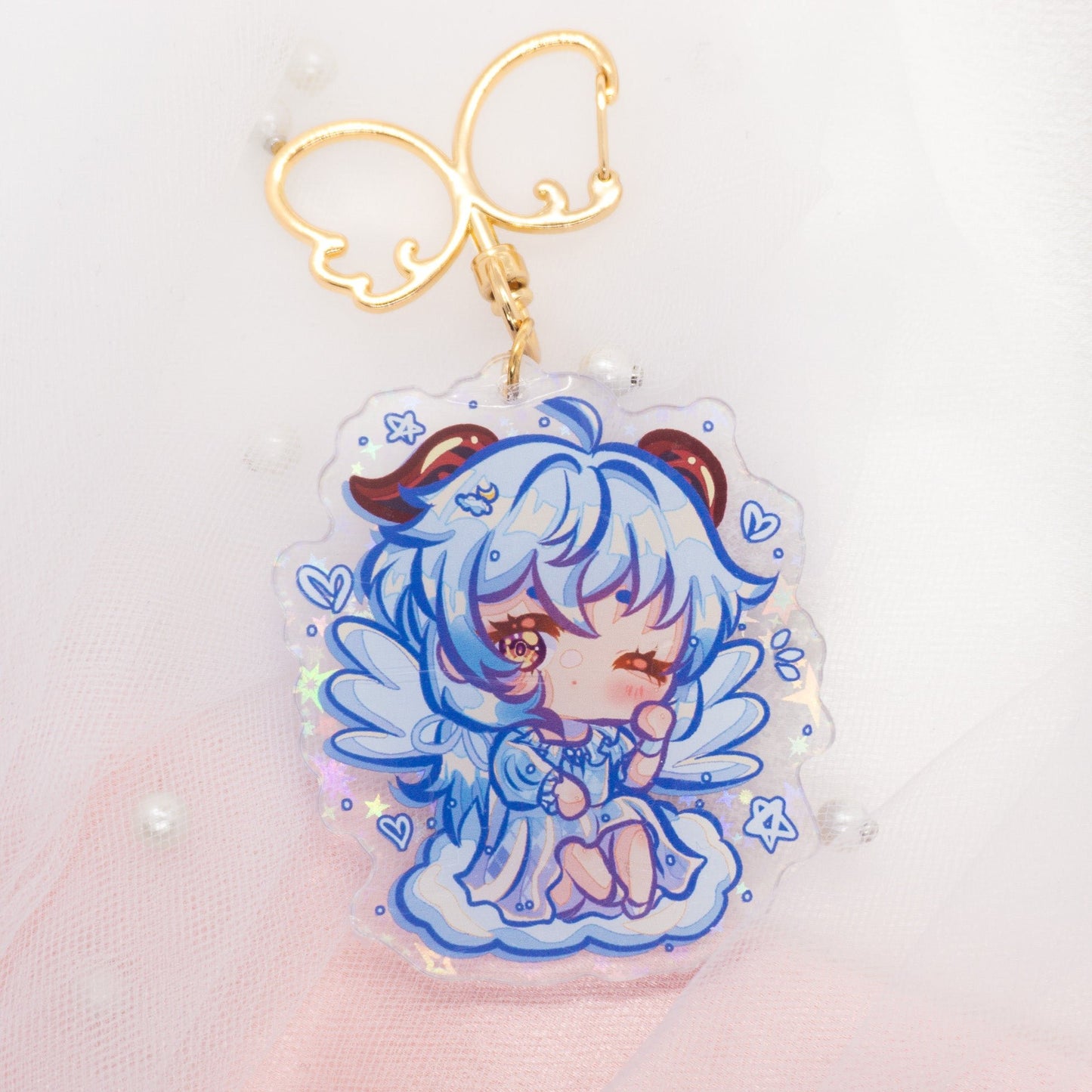 [PRE-ORDER] Genshin Impact Star-Holo Sleepy Angel Ganyu Charm