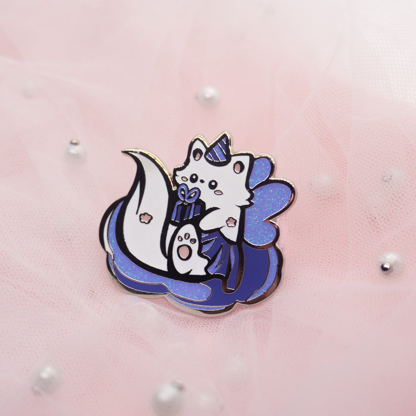 Kawaii Violet Birthday Fairy Cat Hard Enamel Pin