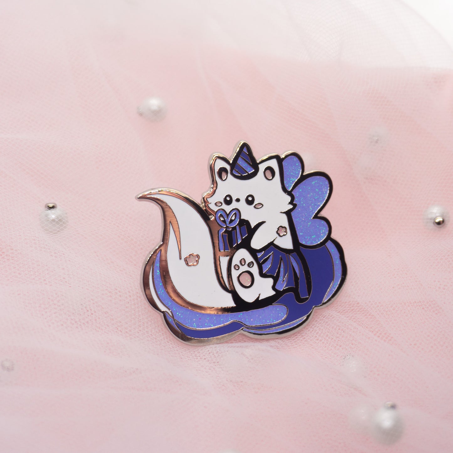 Kawaii Violet Birthday Fairy Cat Hard Enamel Pin