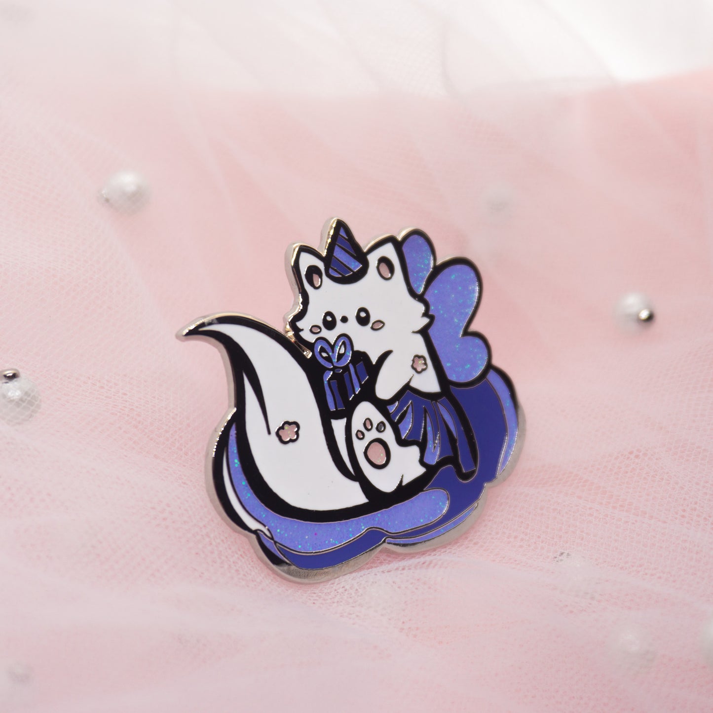 Kawaii Violet Birthday Fairy Cat Hard Enamel Pin