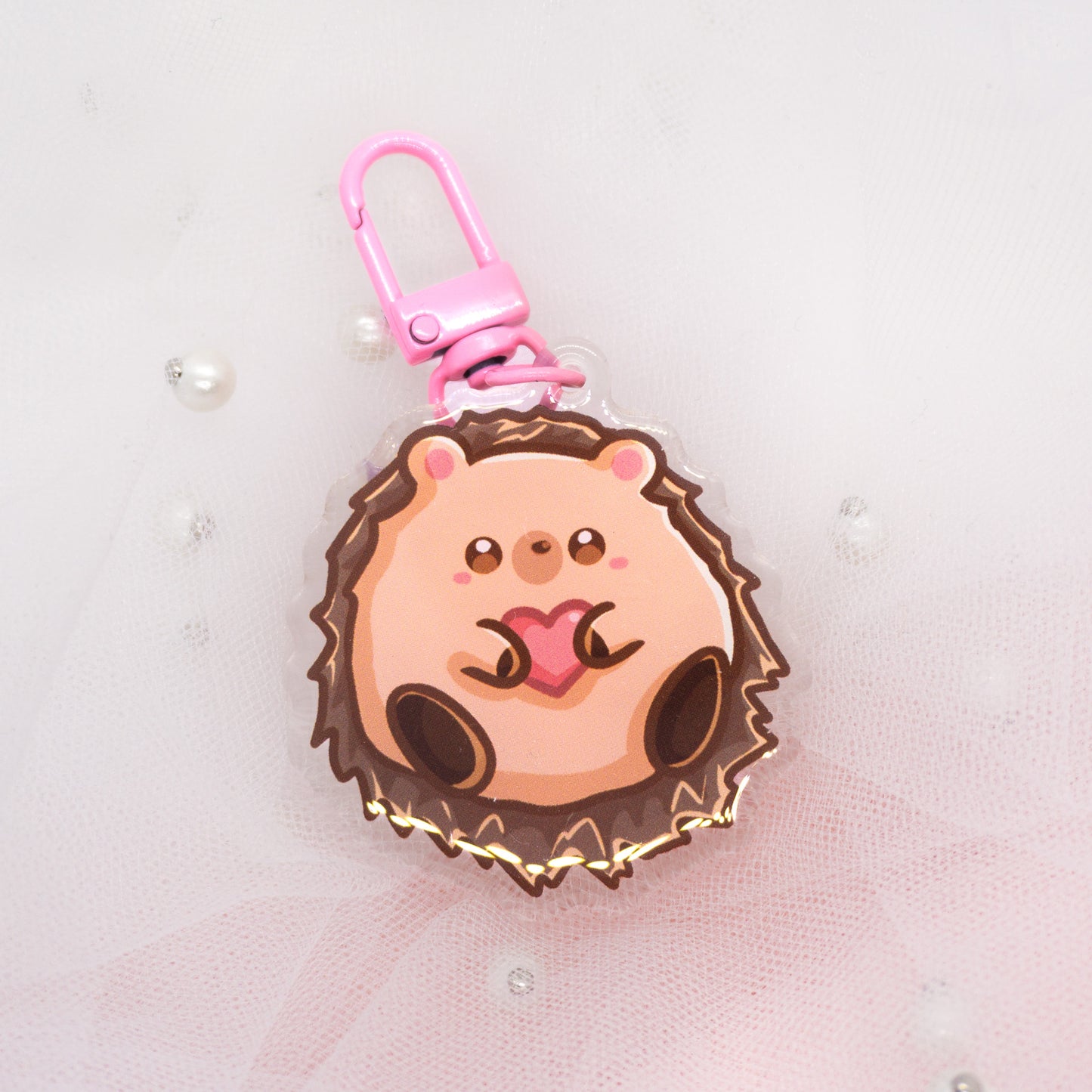 Kawaii hedgehog keychain