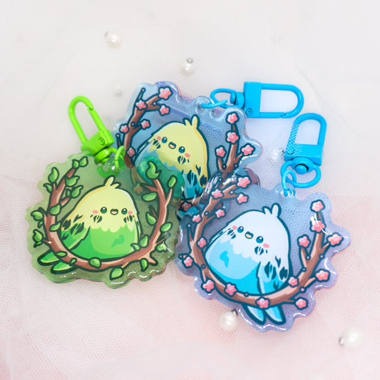 Kawaii Bird Wellensittich Budgie Schlüsselanhänger Charm