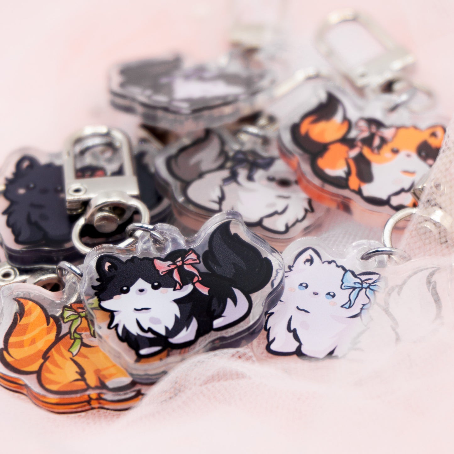 Kawaii Mystery Mini Coquette Kitties Acrylic Keychain Charm