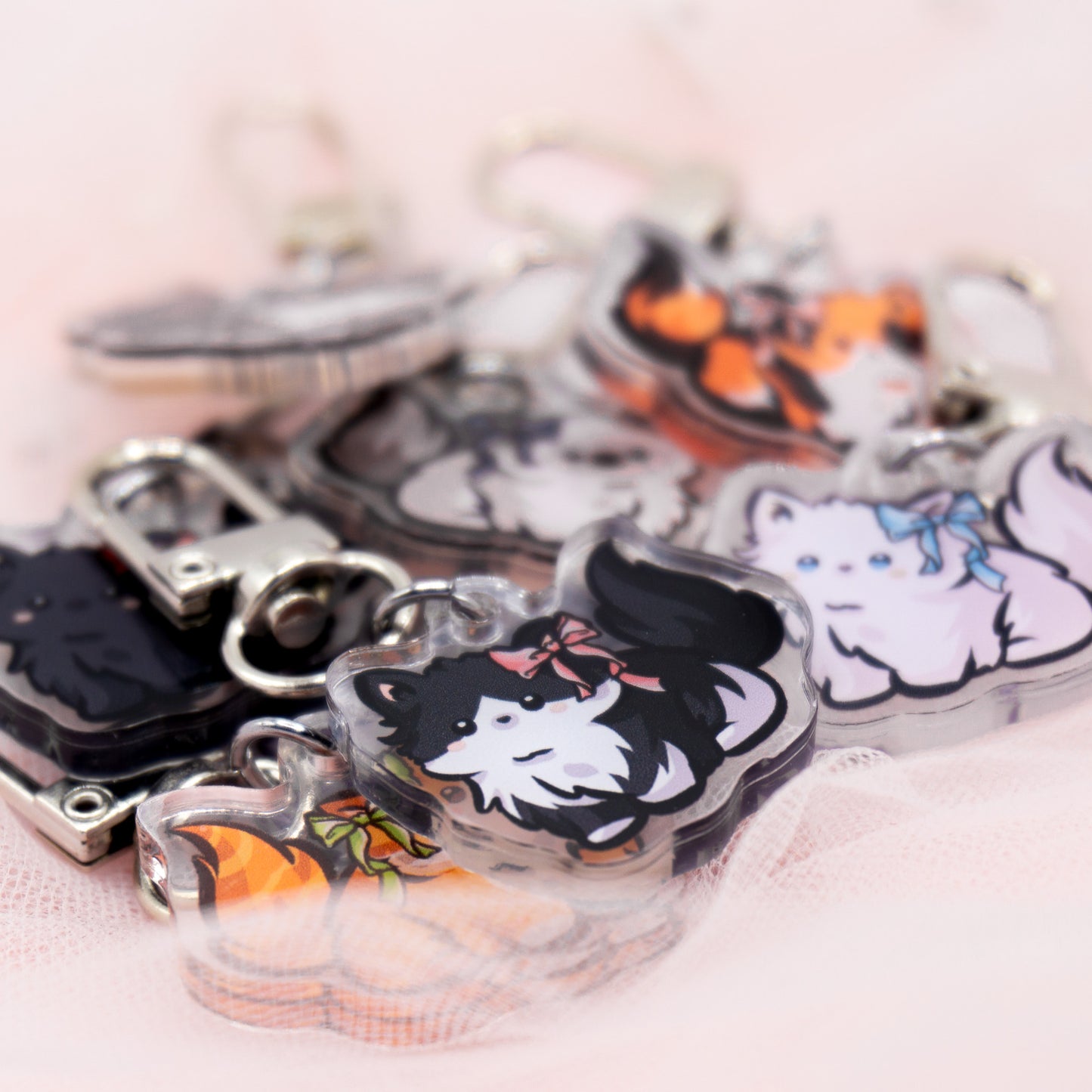 Kawaii Mystery Mini Coquette Kitties Acrylic Keychain Charm