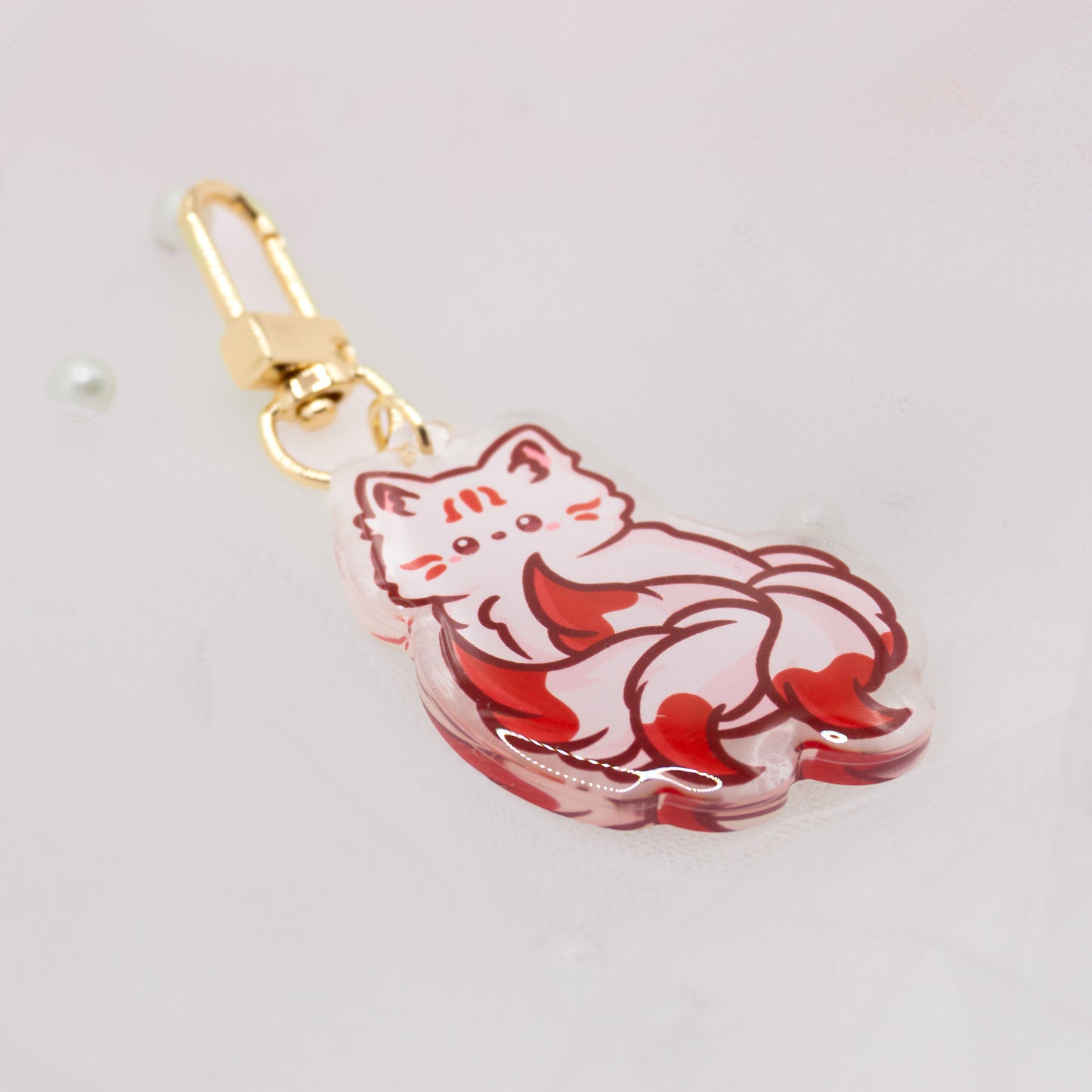 Kawaii kitsune keychain