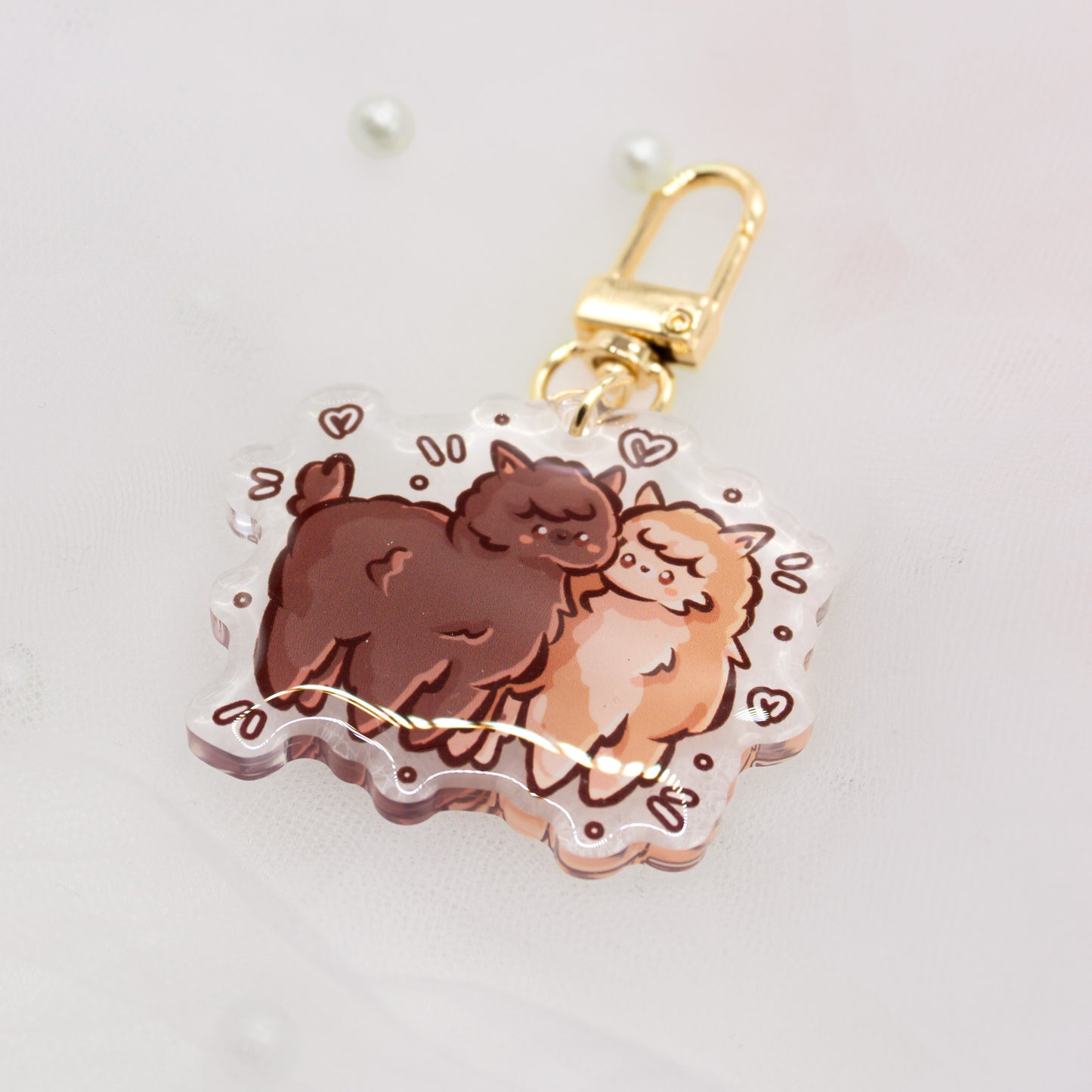 Kawaii Duo Lama Alpaca Keychain Charm