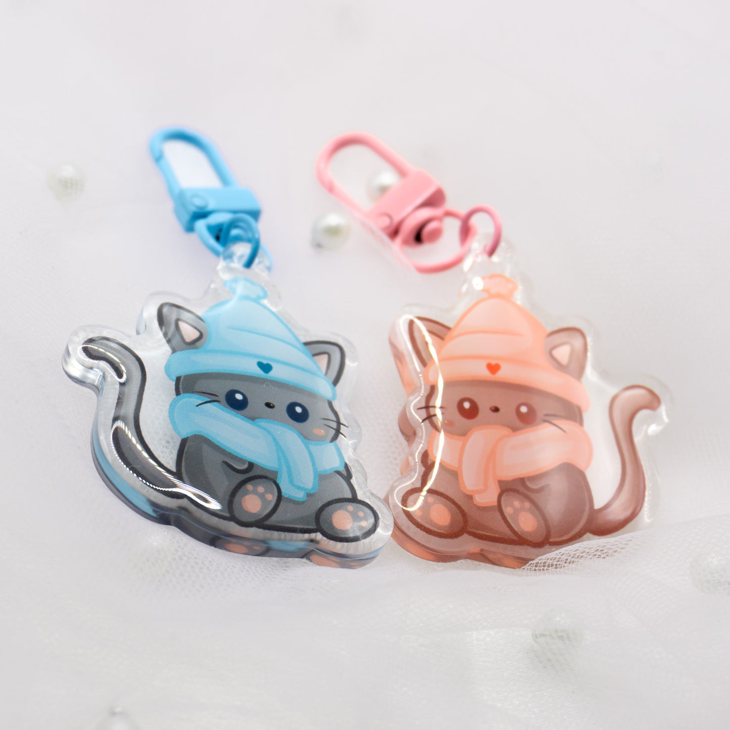 Kawaii Winter Katze Neko Cat Schlüsselanhänger