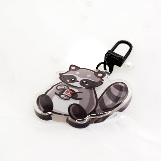 Kawaii raccoon keychain