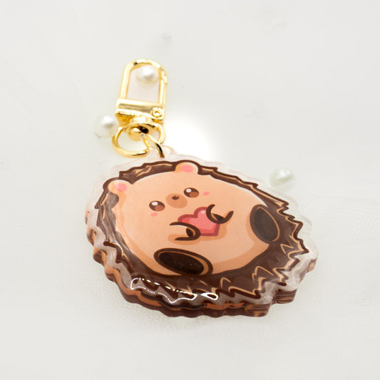 Kawaii hedgehog keychain