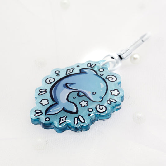 Kawaii Summer Dolphin Keychain