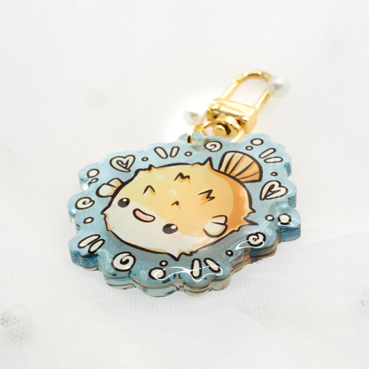 Kawaii Summer Puffer Fish Keychain