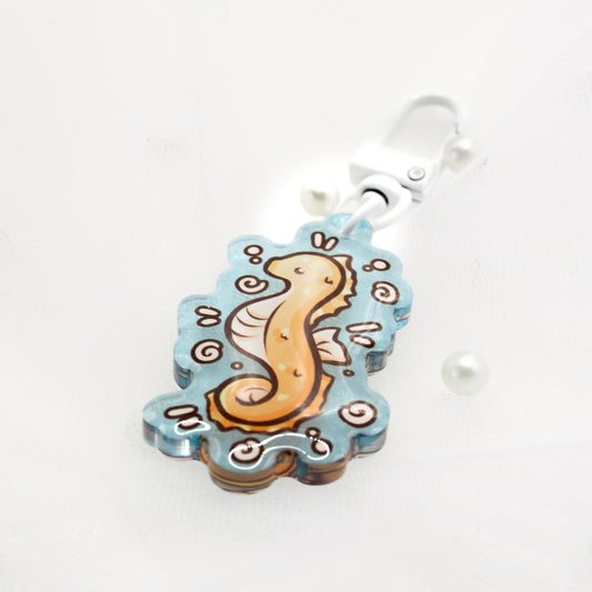 Kawaii Summer Seahorse Keychain