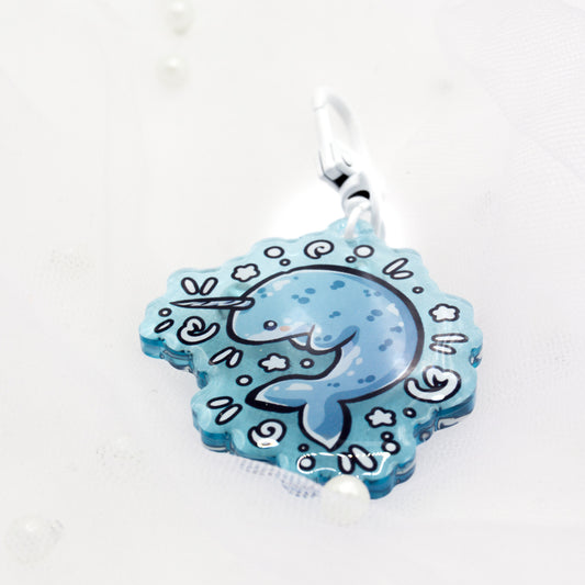 Kawaii Summer Narwhal Keychain