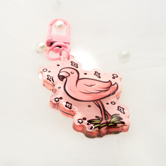 Kawaii Summer Flamingo Keychain