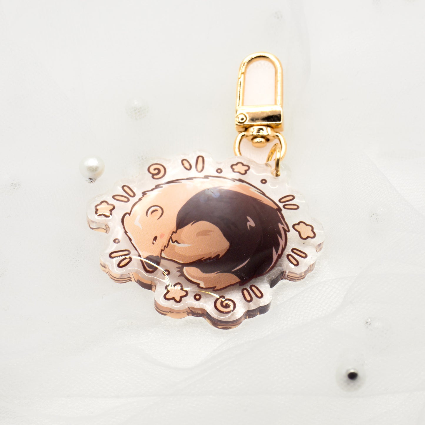 Kawaii Hedgehog Snow Keychain