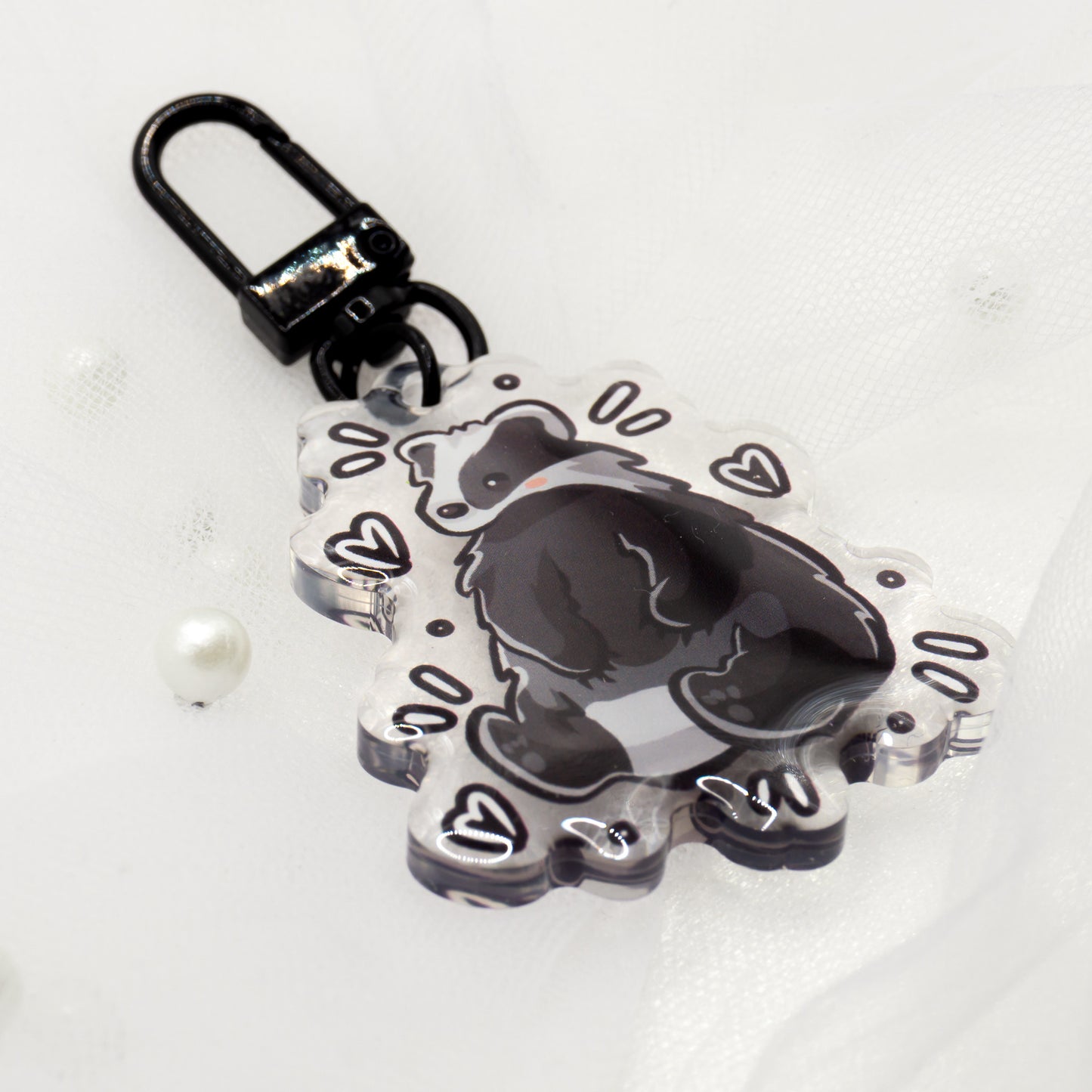 Kawaii Hedgehog Snow Keychain