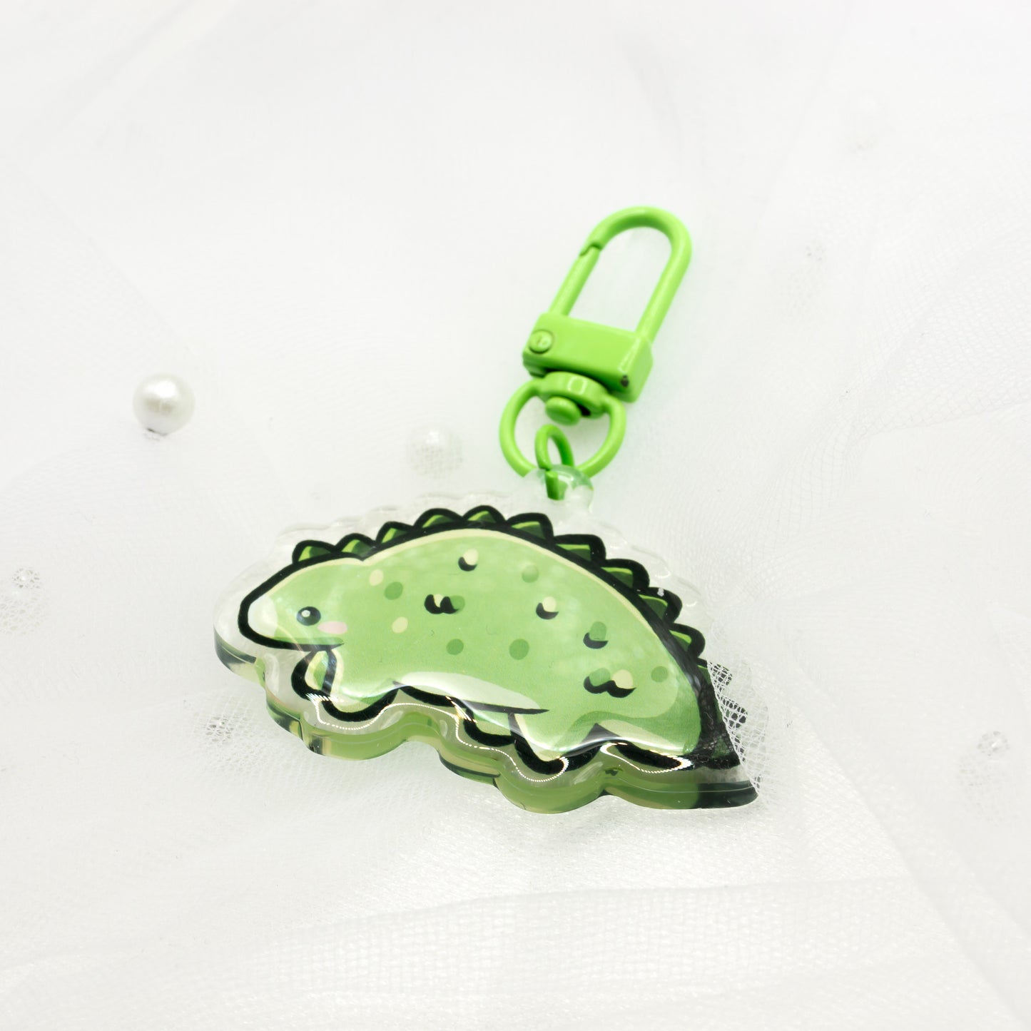 Kawaii Stegosaurus Dino Keychain