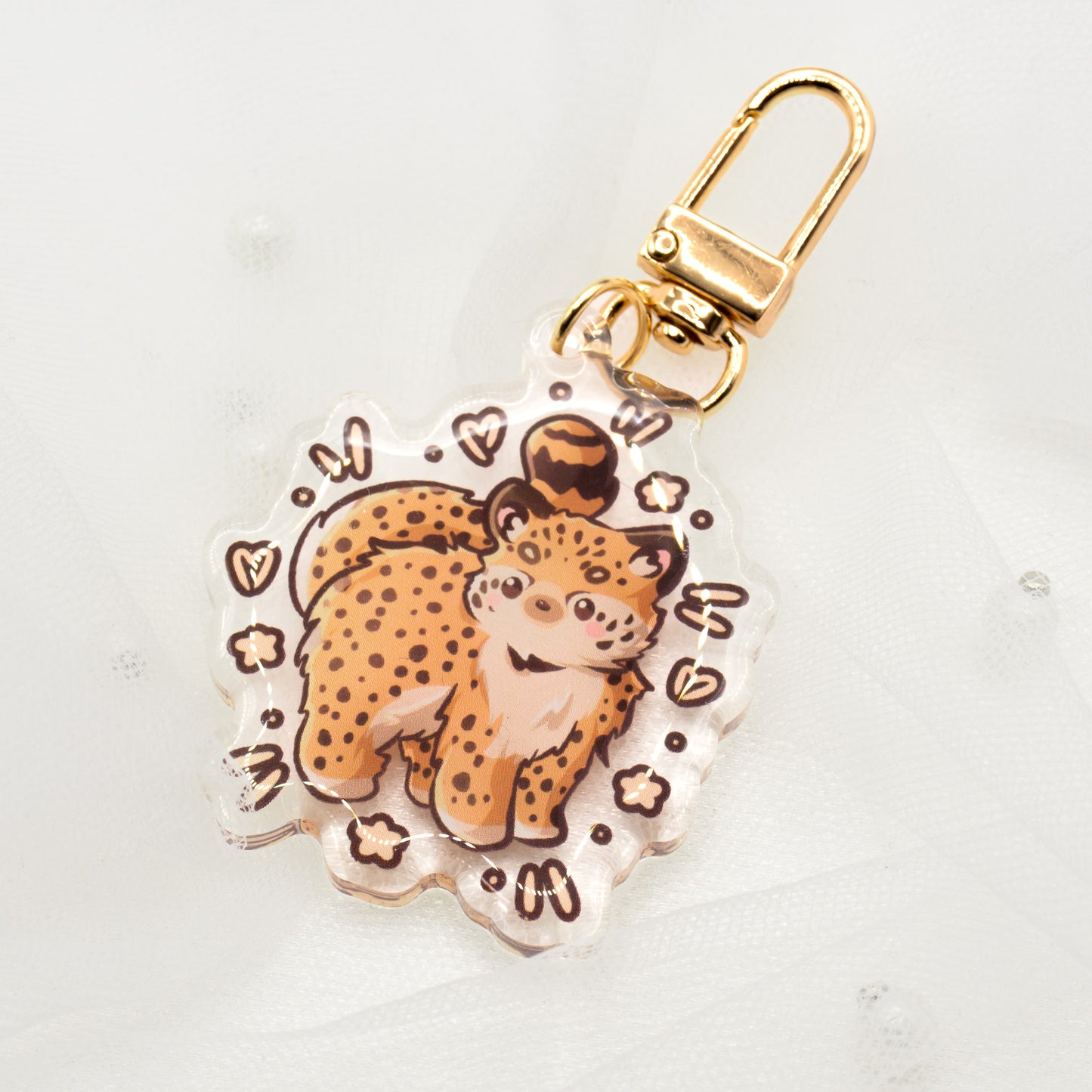 Kawaii Wildkatzen Raubkatzen Schlüsselanhänger | Tiger | Gepard | Panther | Luchs | Schnee Leopard | Löwe