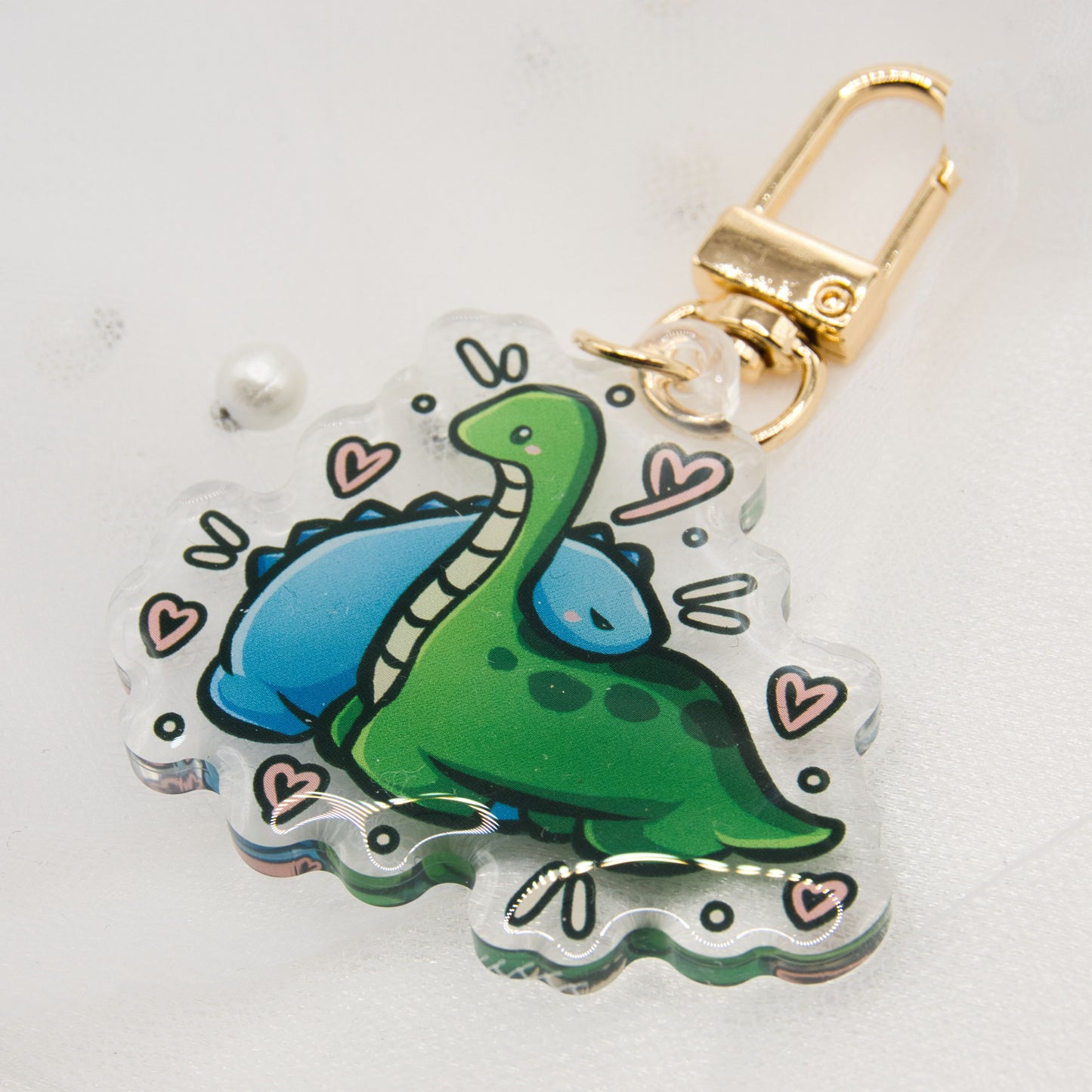 Kawaii Stegosaurus Dino Keychain