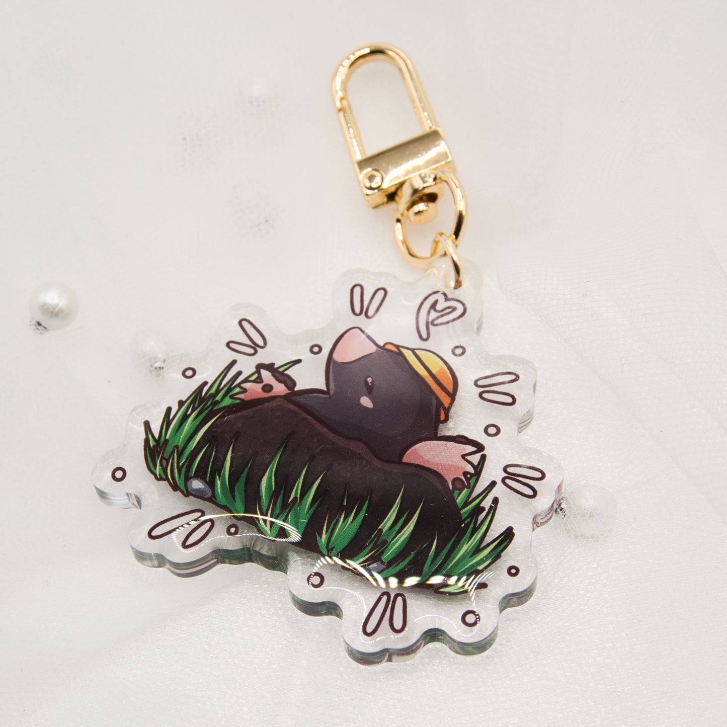 Kawaii Hedgehog Snow Keychain