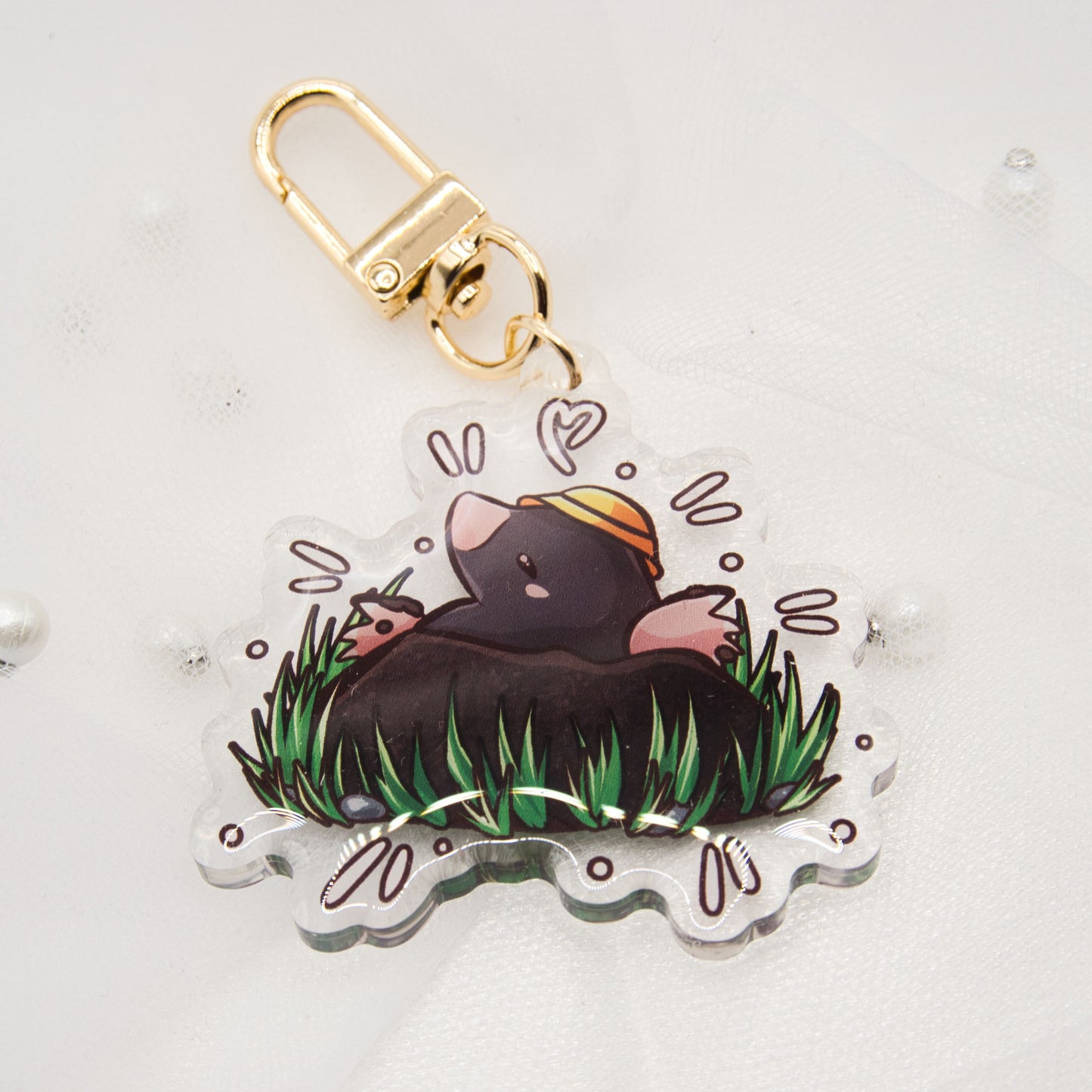 Kawaii Hedgehog Snow Keychain