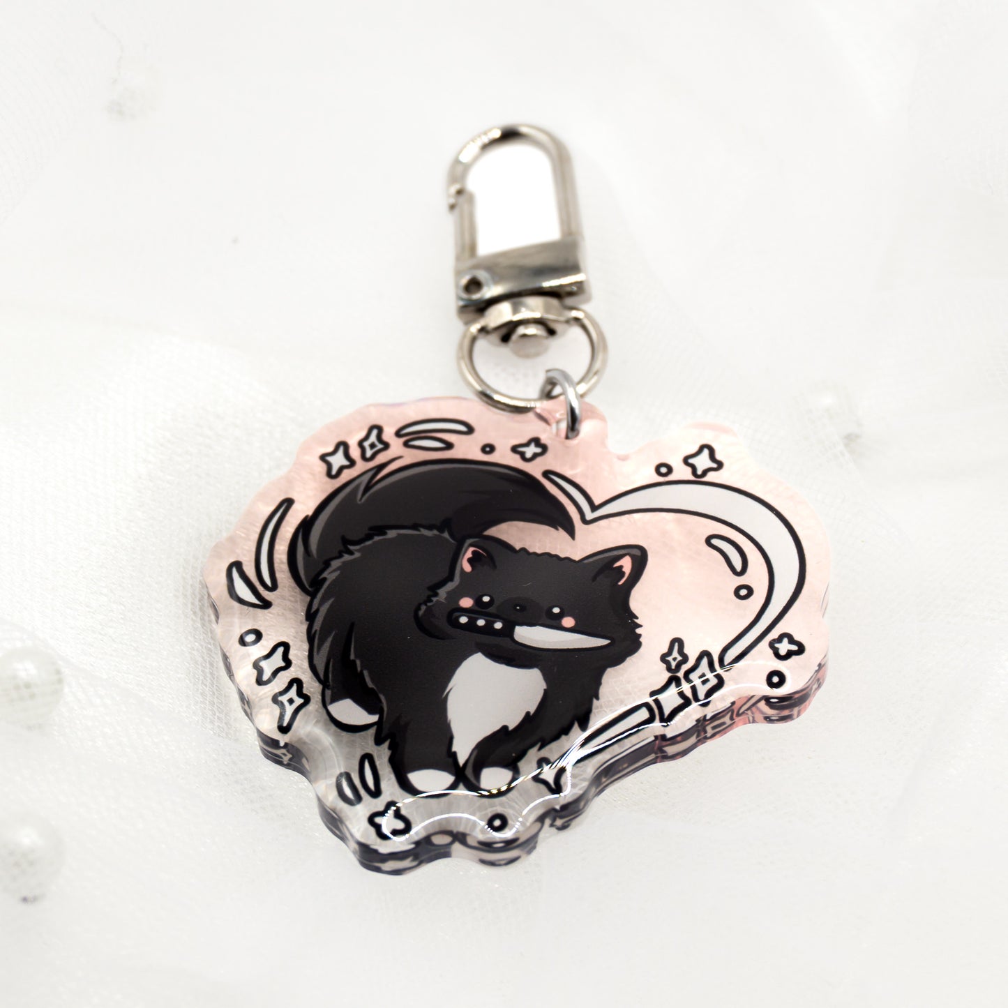 Kawaii Katze mit Messer Schlüsselanhänger