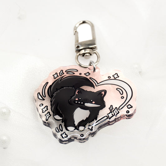 Kawaii Katze mit Messer Schlüsselanhänger