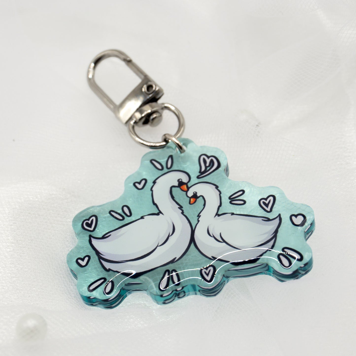 Kawaii Schwan Schlüsselanhänger