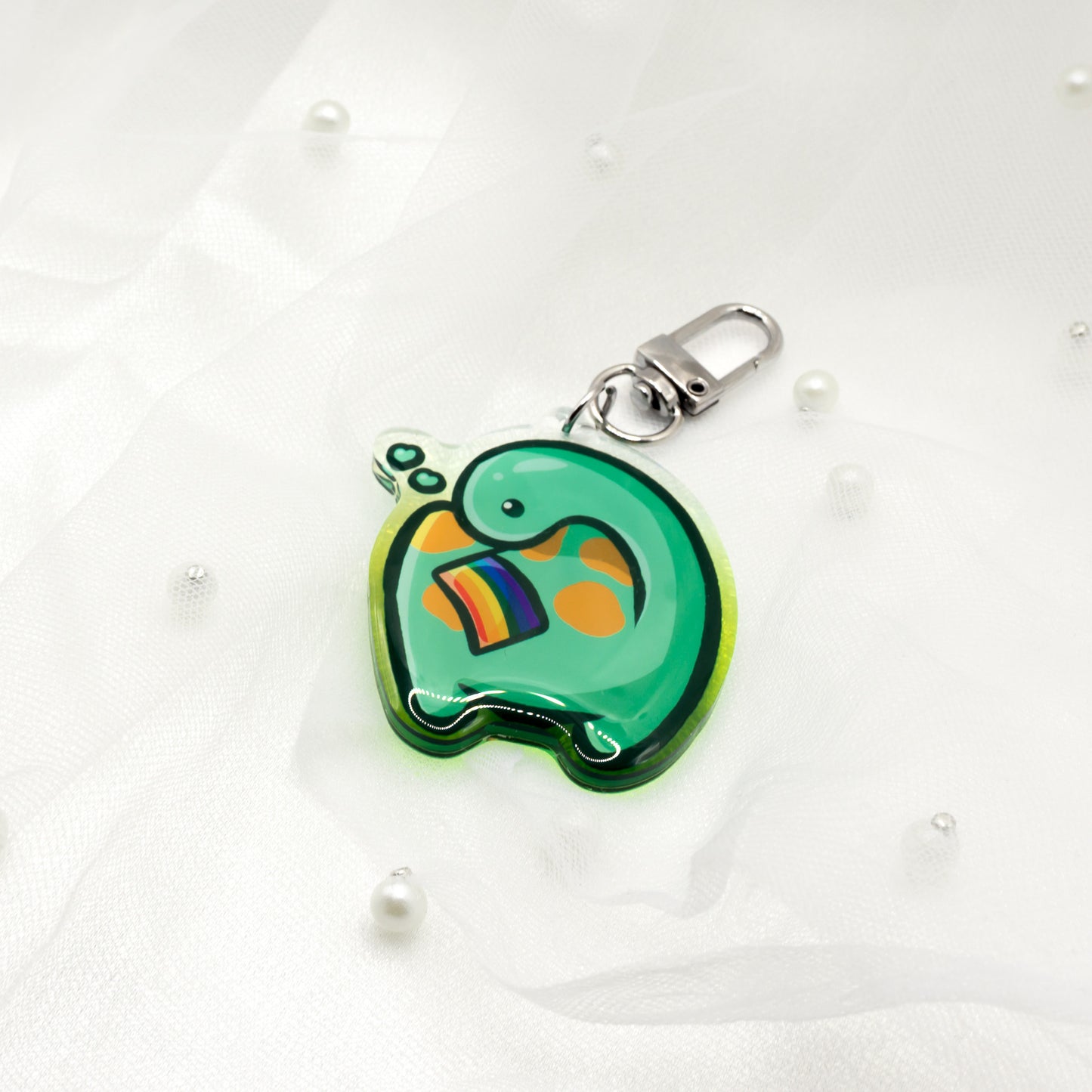 Kawaii Pride Month LGTBQ+ Rainbow Dino Schlüsselanhänger Charm