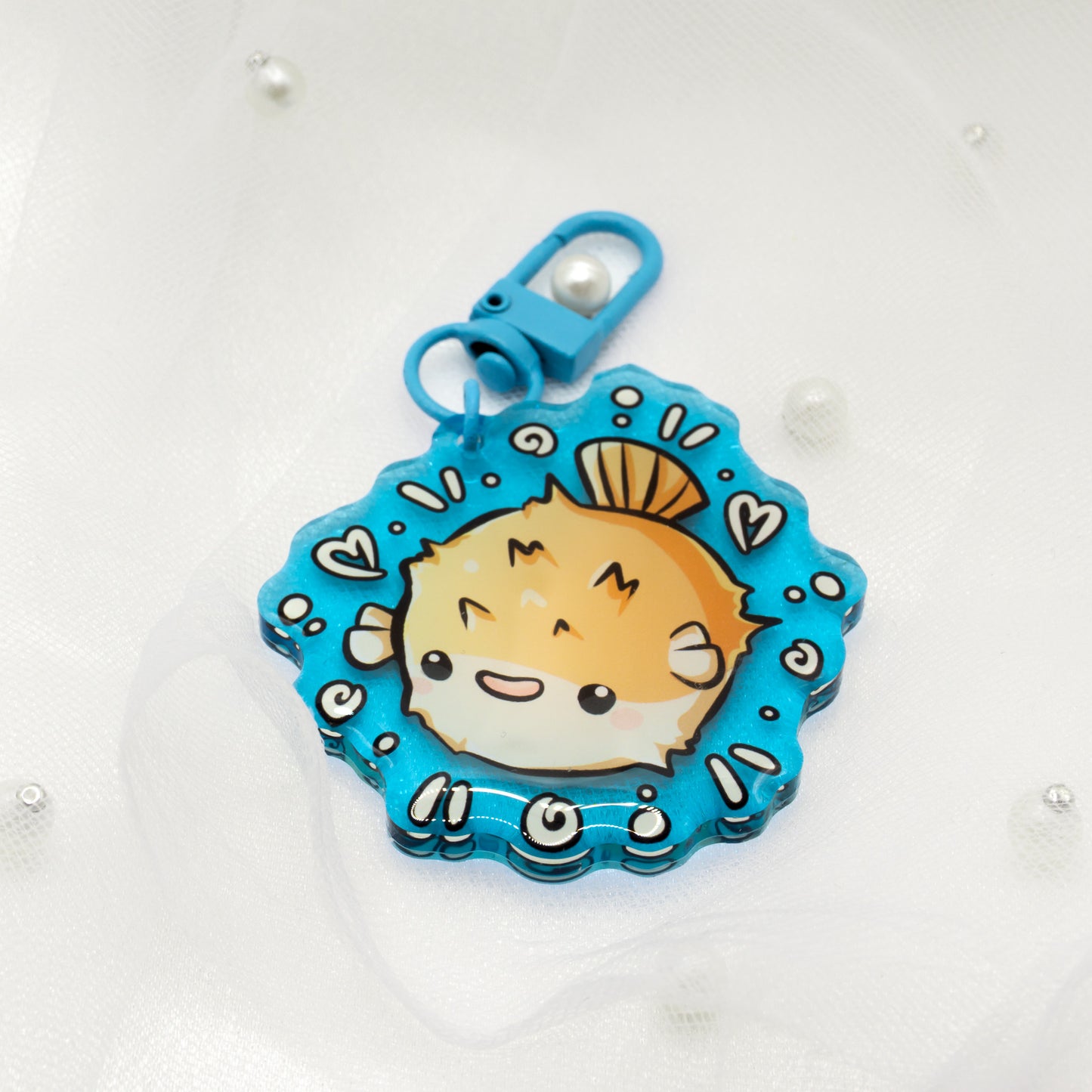 Kawaii Summer Puffer Fish Keychain