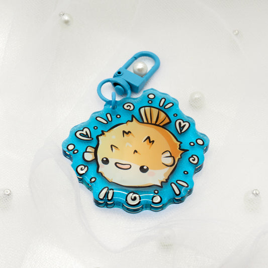 Kawaii Summer Puffer Fish Keychain