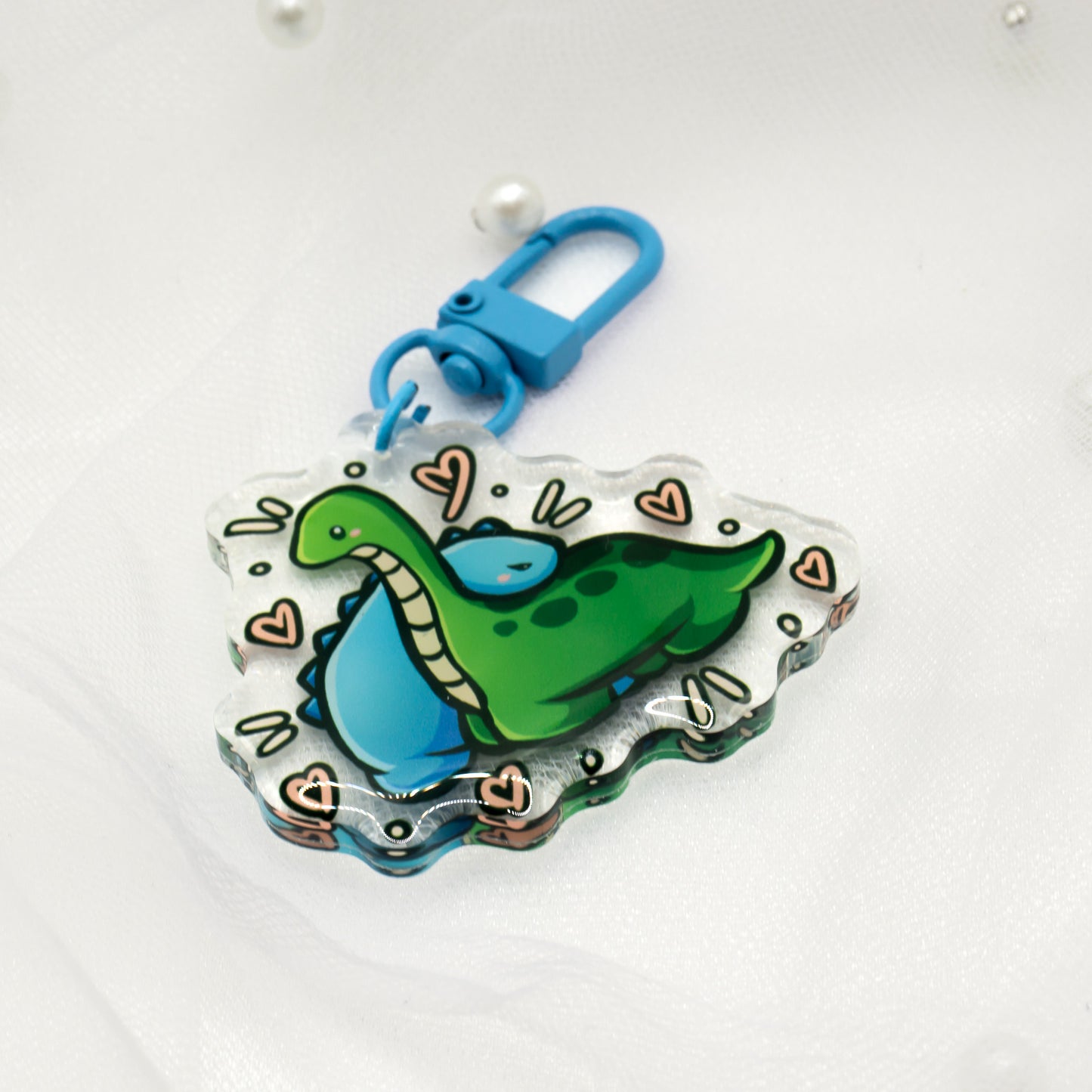 Kawaii Stegosaurus Dino Keychain