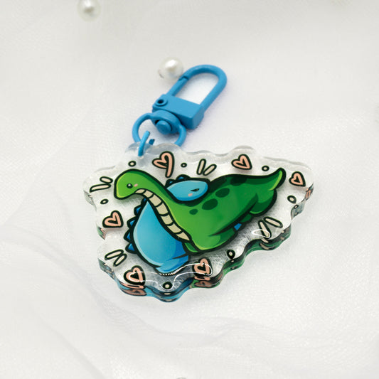 Kawaii Stegosaurus Dino Keychain