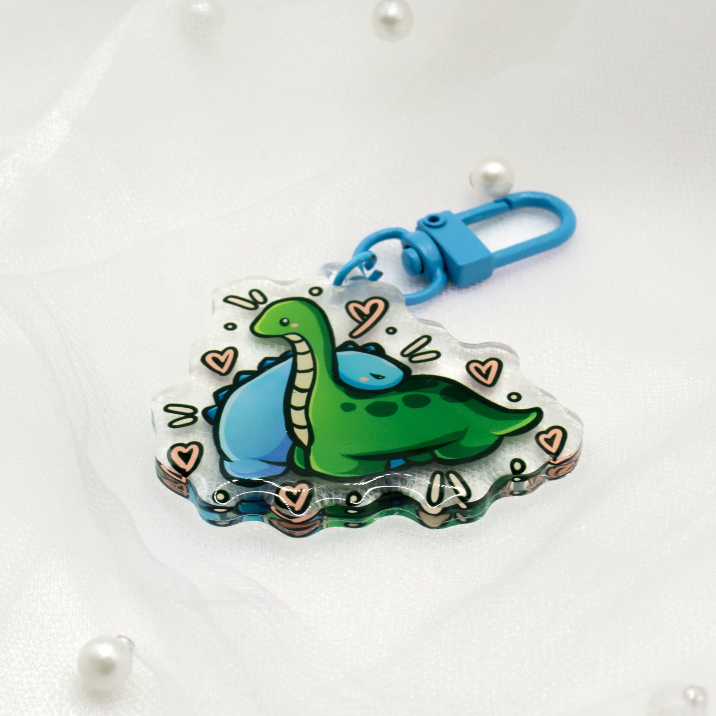 Kawaii Stegosaurus Dino Keychain