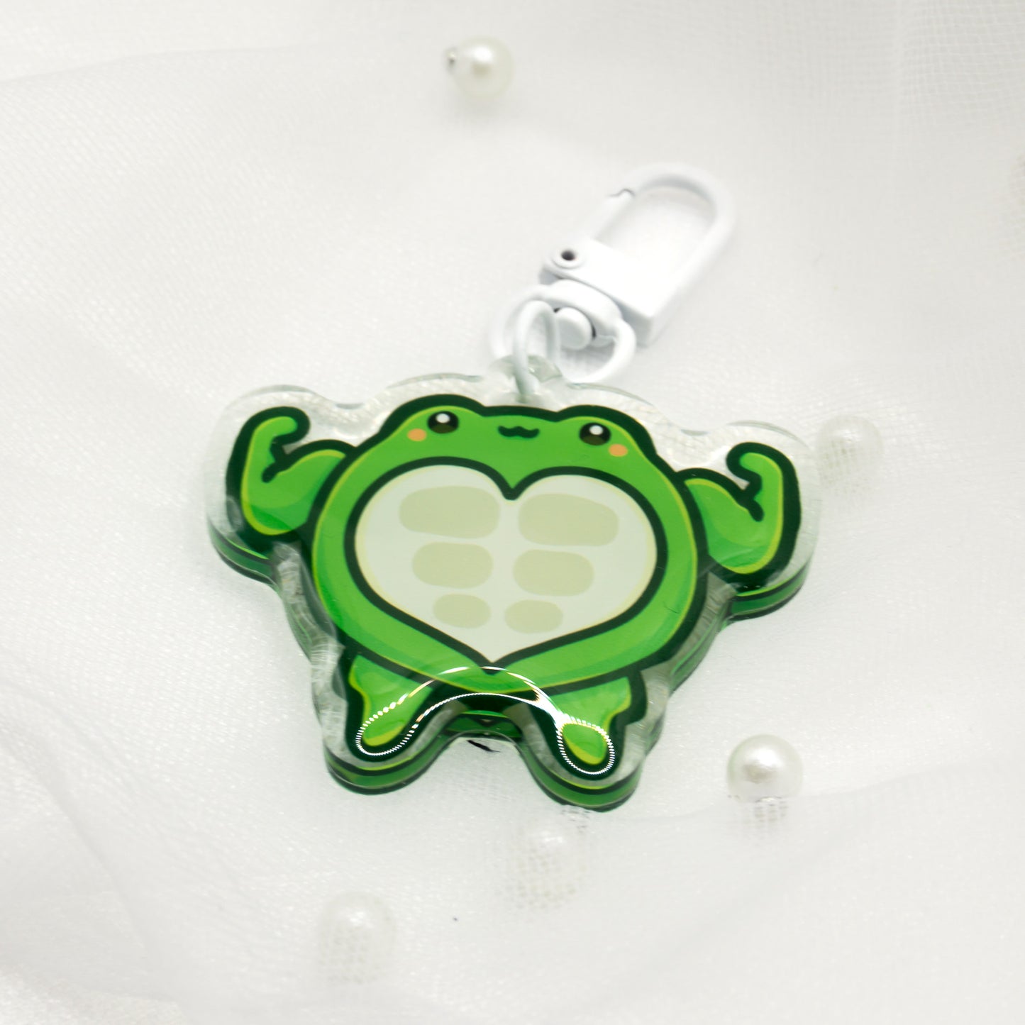 Kawaii Gym Frosch Charm Schlüsselanhänger