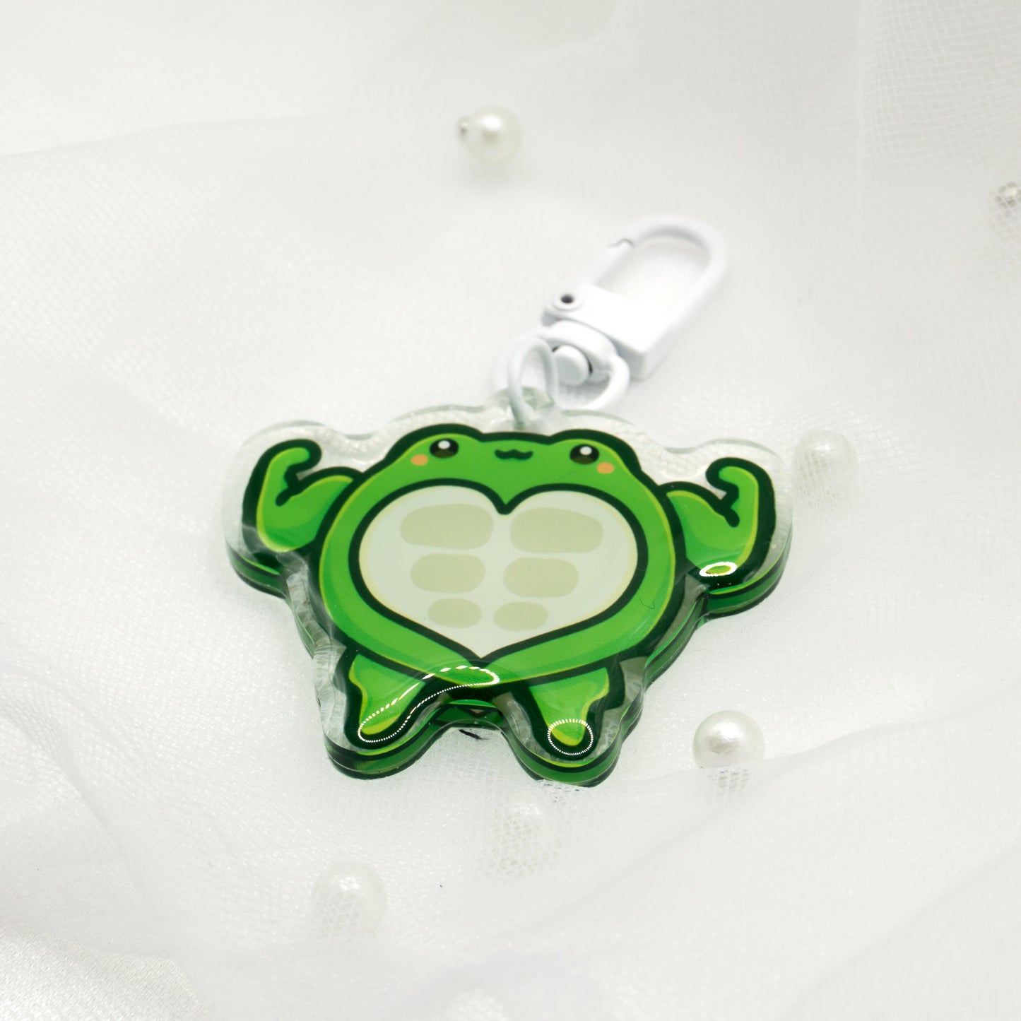 Kawaii Gym Frosch Charm Schlüsselanhänger