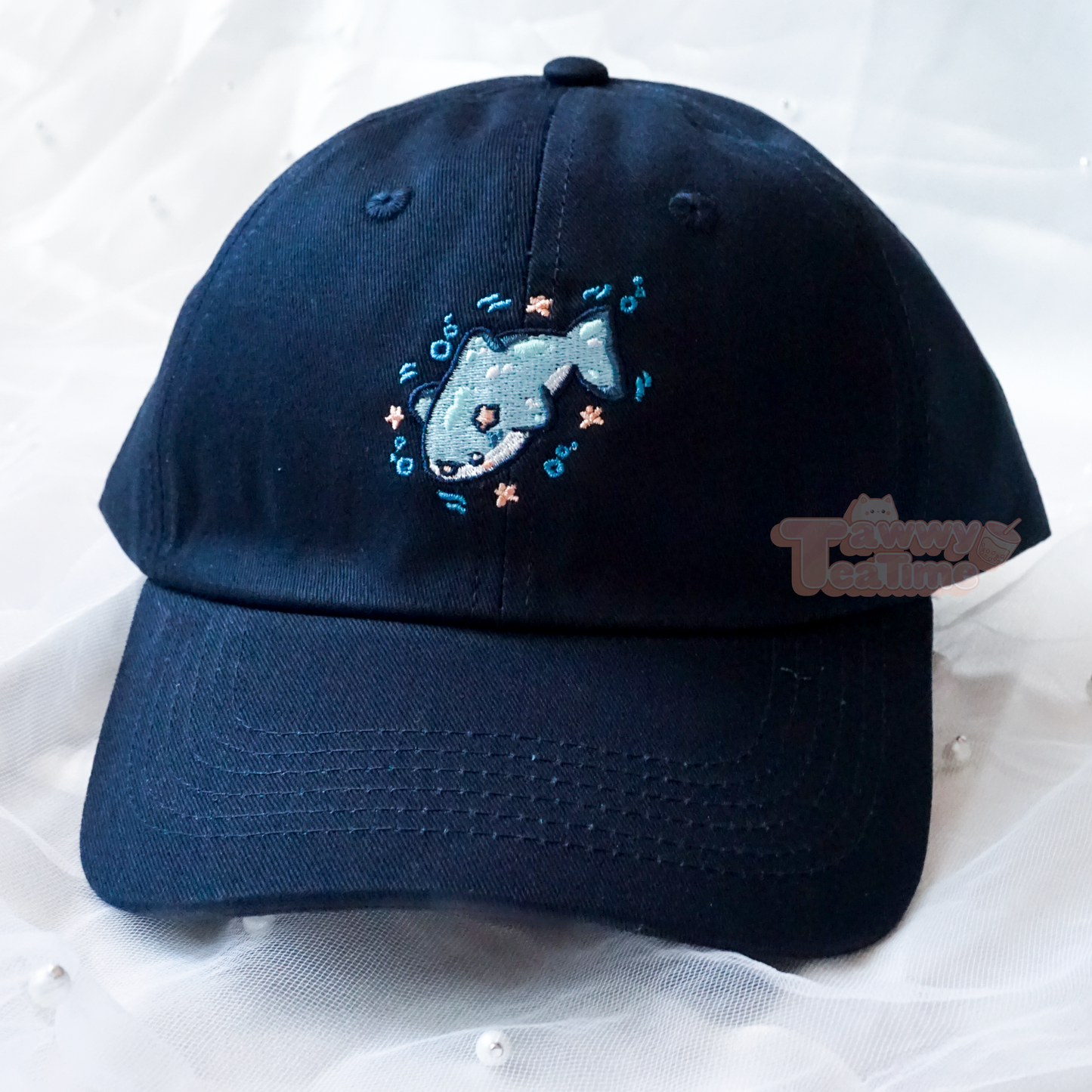 Kawaii Sharkie Hai Hellblau oder Dunkelblau Dad Cap