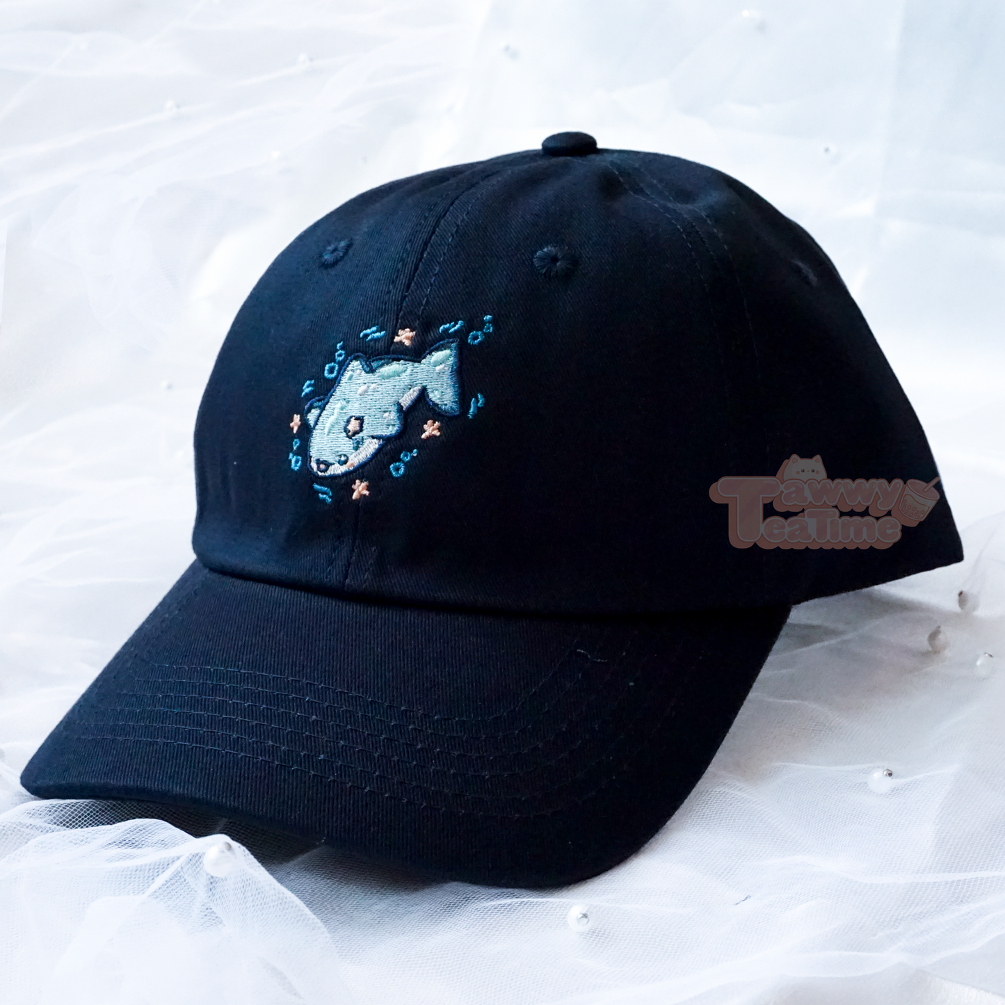 Kawaii Sharkie Hai Hellblau oder Dunkelblau Dad Cap