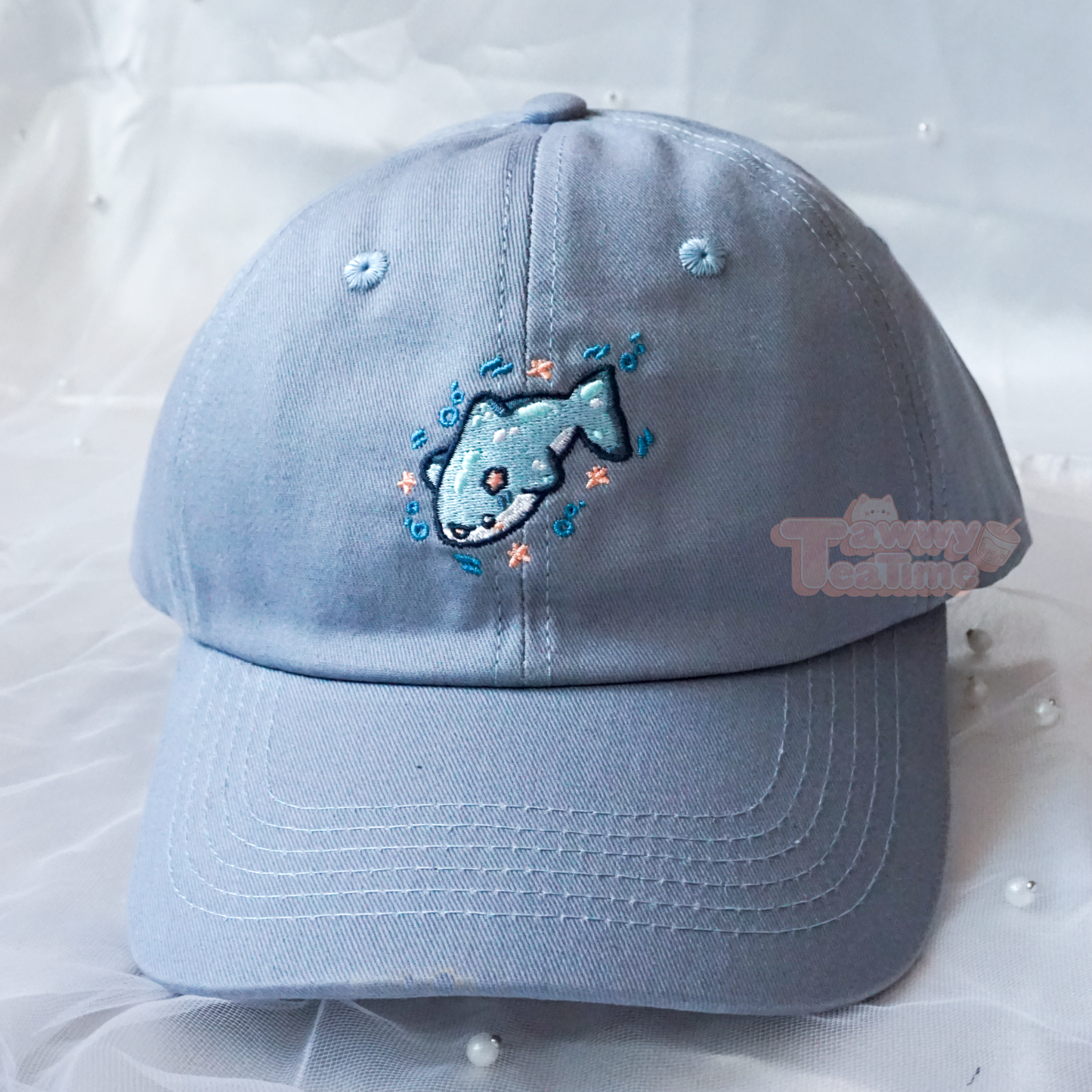 Kawaii Sharkie Hai Hellblau oder Dunkelblau Dad Cap