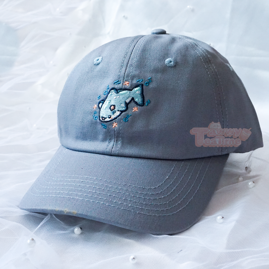 Kawaii Sharkie Hai Hellblau oder Dunkelblau Dad Cap