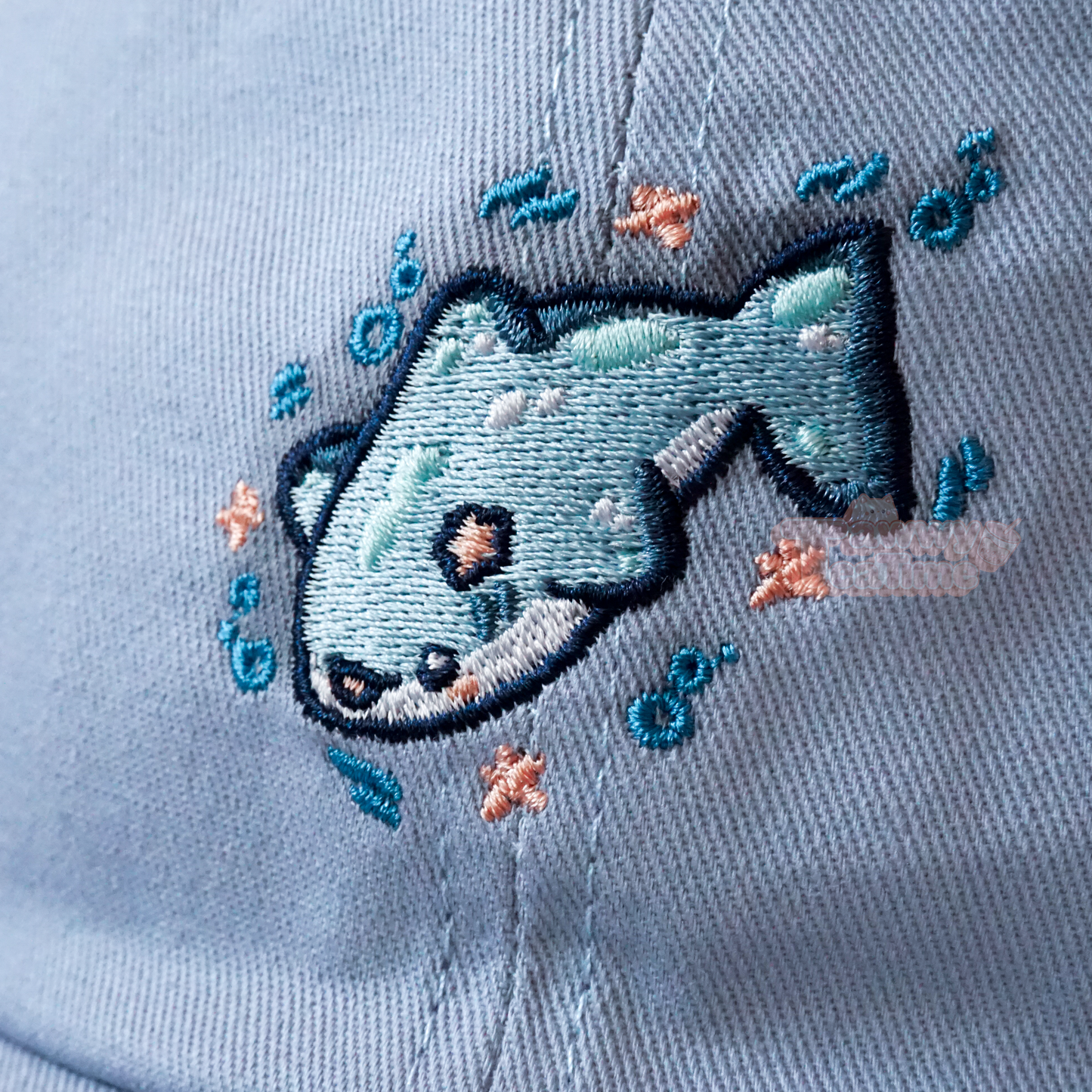 Kawaii Sharkie Hai Hellblau oder Dunkelblau Dad Cap