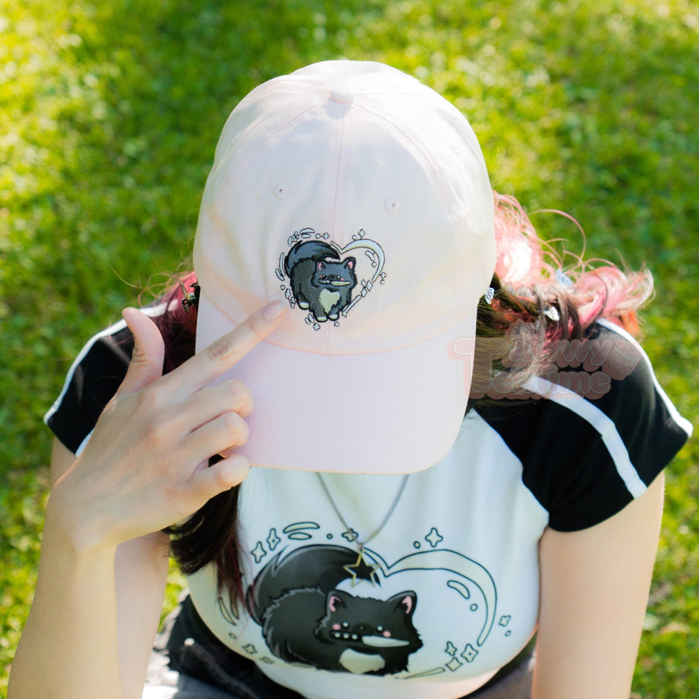 Kawaii Katze mit Messer & Herz Dad Cap