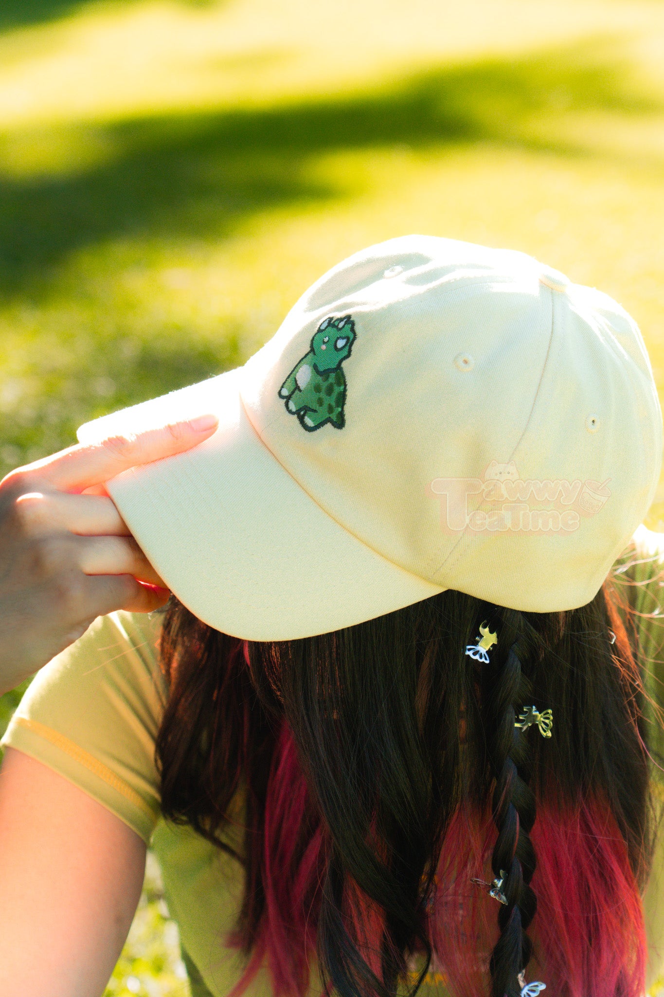 Kawaii Triceratops Schwarze oder Beige Dino Dad Cap