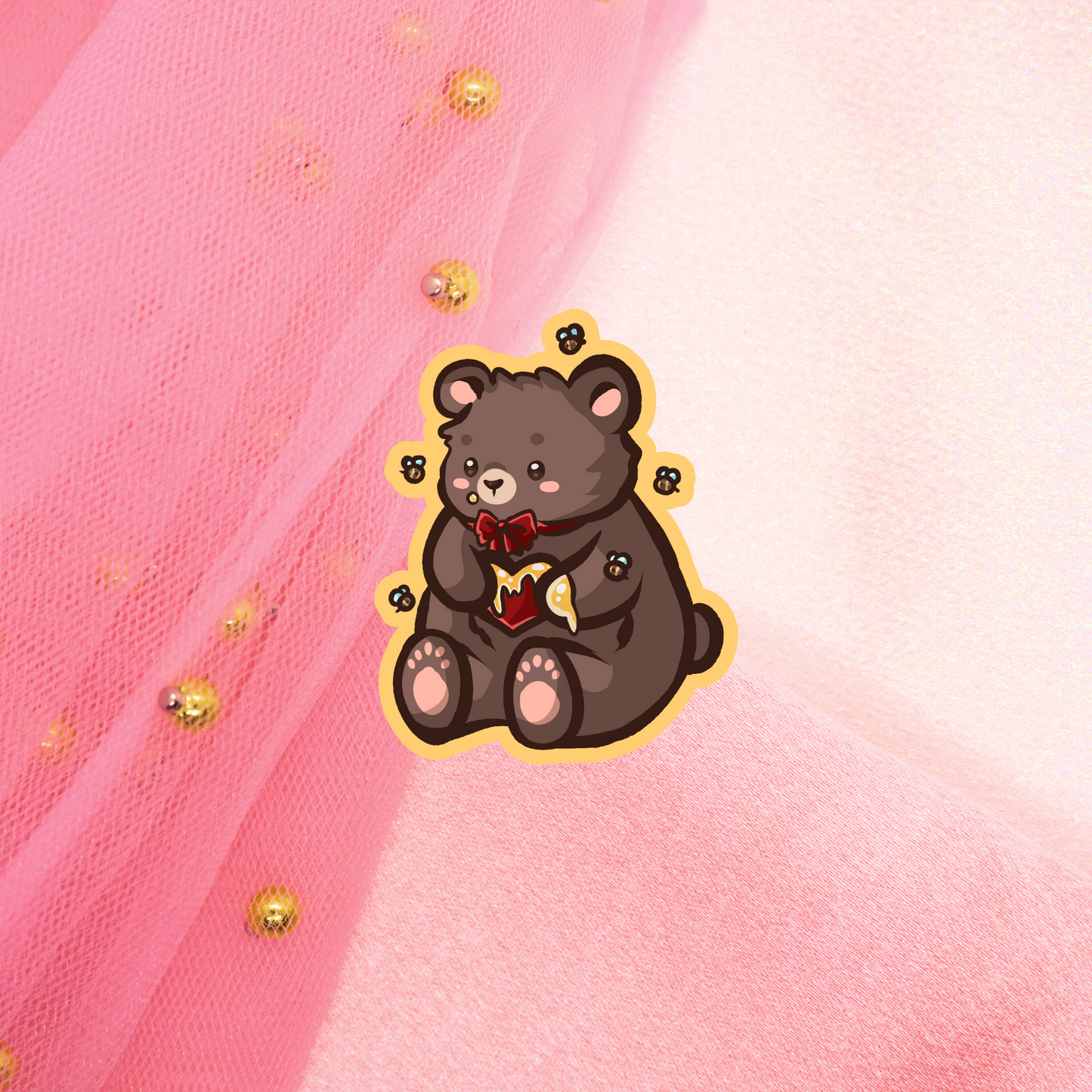 Cute Glitter Sticker Sleepy Tanuki