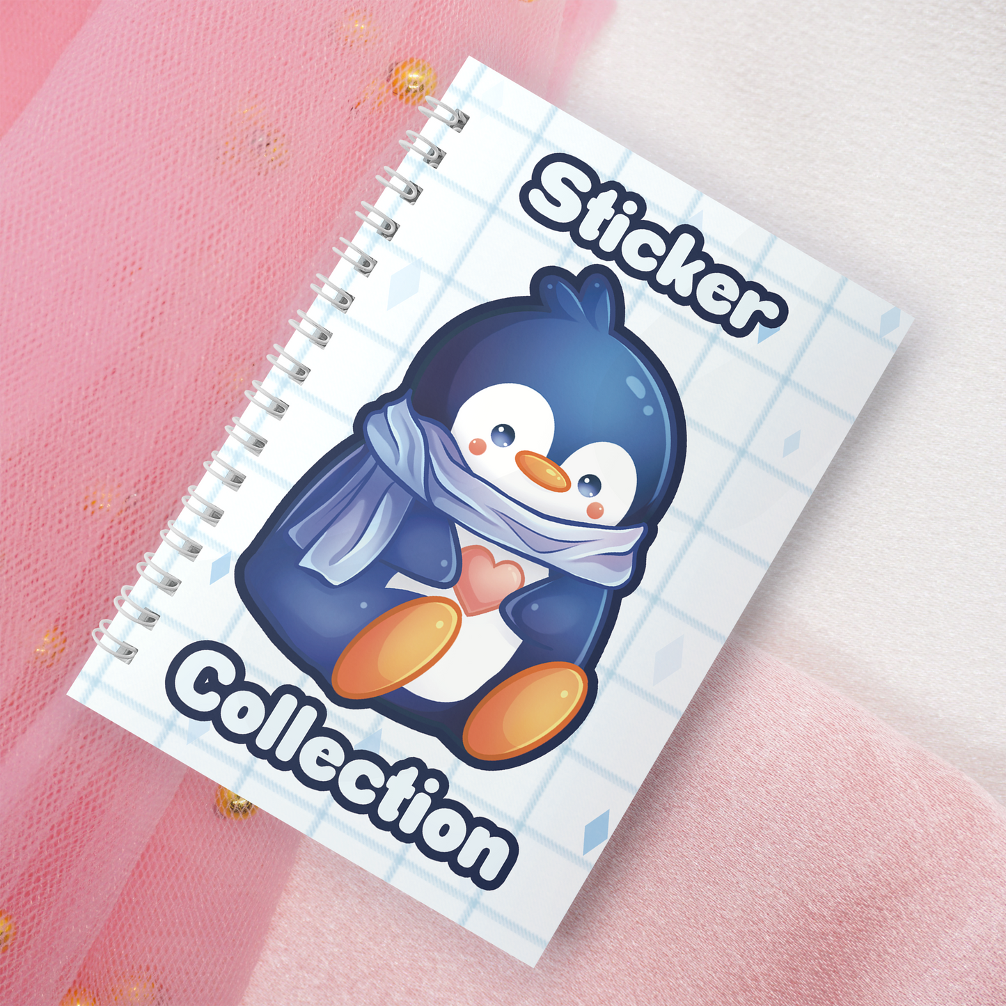 Wiederverwendbares Stickerbuch inkl. 2 zufällige Sticker | A5 | 32 Seiten | Reuseable Stickerbook | Kawaii Pinguin Love